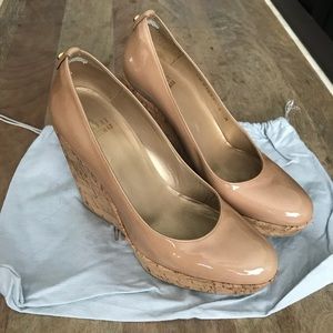 Stuart Weitzman Corkswoon Patent Wedge Pump